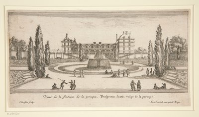 View of Chateau Liencourt: A Courtyard with a Fountain by Israël Silvestre