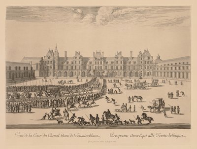 View of the Courtyard of the White Horse of Fontainebleau by Israël Silvestre