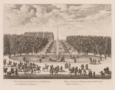 View of the Château de Versailles, from the Side of the Alley and the Dragon Fountain by Israël Silvestre