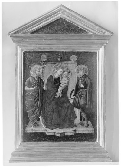 Madonna and Child Enthroned with Saint John the Baptist and Another Saint by Italian