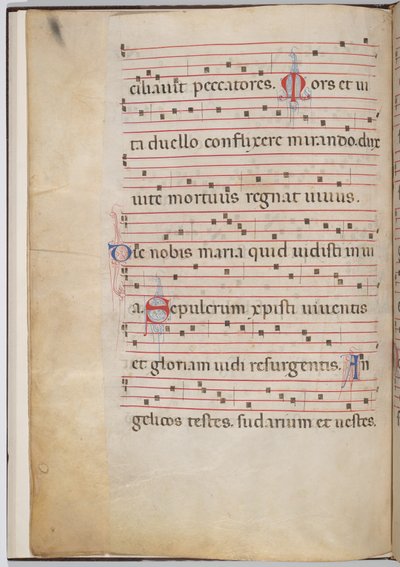 Leaf 6 from an Antiphonal Fragment by Italian 13th Century