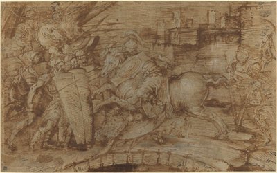 Horatius Cocles Defending Rome by Italian 16th Century or Master of the Victoria and Albert Diableries