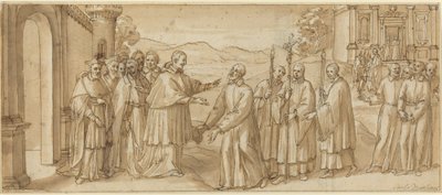 The Meeting of San Carlo Borromeo and San Filippo Neri by Italian 17th Century