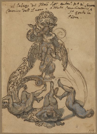 Door Knocker with Zeus Vanquishing Giants by Italian 17th Century or Italian 18th Century
