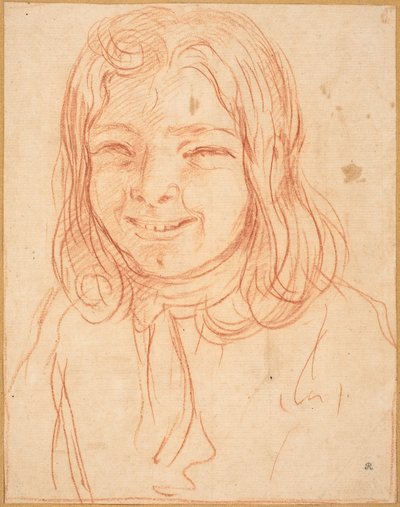 A Smiling Boy with Flowing Hair by Italian 17th or 18th Century