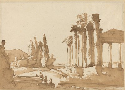 Landscape with Ruins by Italian 18th Century