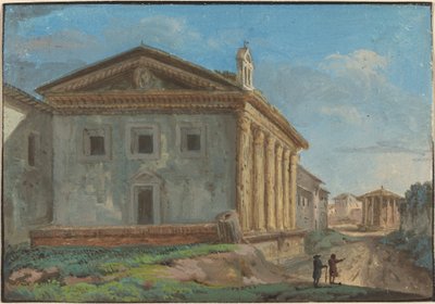 Temple of Fortuna Virilis with the Temple of Vesta in the Distance by Italian 18th Century