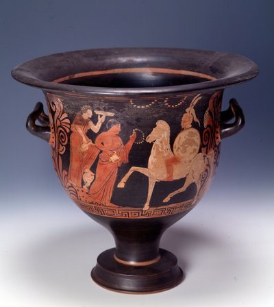 Krater from Cumae representing an offering scene (terracotta, 320-310 BC) by Italian Peninsula