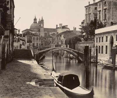 Bridge on the Rio Ognissanti in Venice, c.1875 by Italian Photographer