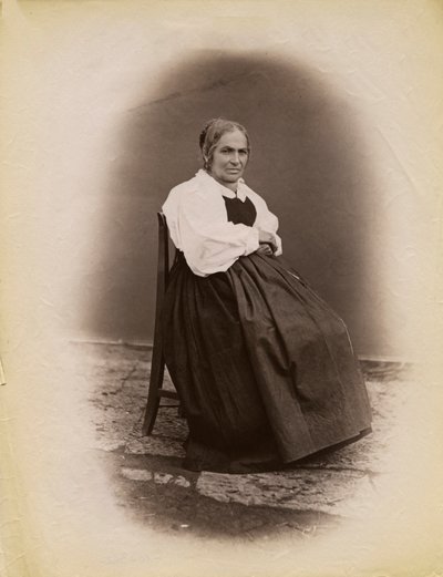 Elderly Woman Seated on Chair, Parre, Lombardy, Italy by Italian Photographer