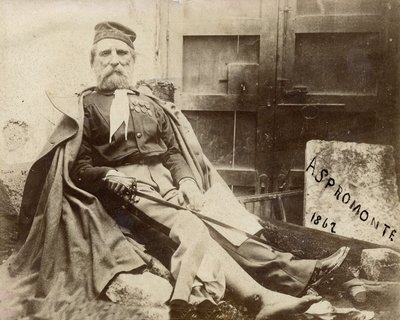 Giuseppe Garibaldi in Aspromonte, with injured leg in 1862 by Italian Photographer