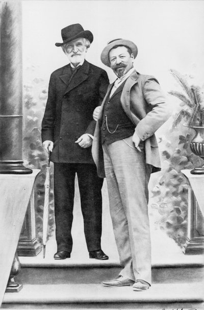 Giuseppe Verdi and tenor Francesco Tamagno in Montecatini at the end of the 19th century by Italian Photographer