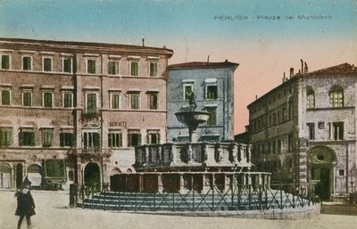 Perugia, Piazza del Municipio, c 1910 by Italian Photographer