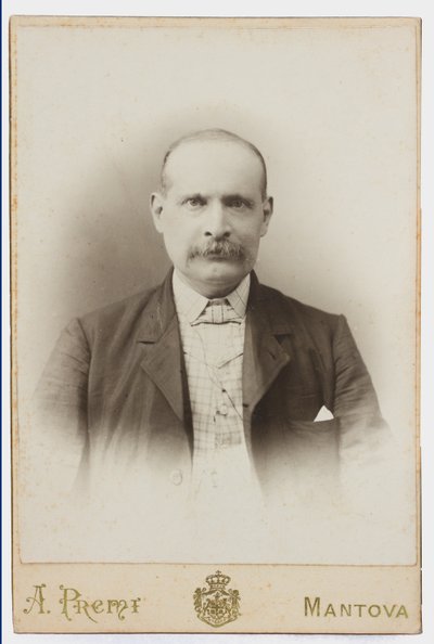 Photo on a postcard portraying the painter Albano Lugli by Italian Photographer