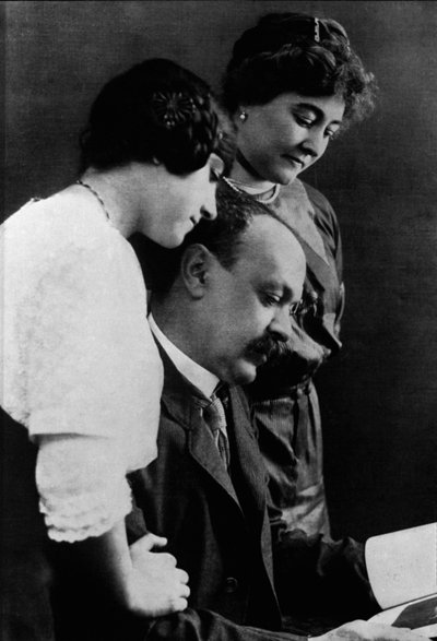 Portrait of Italo Svevo with His Wife and Daughter by Italian Photographer