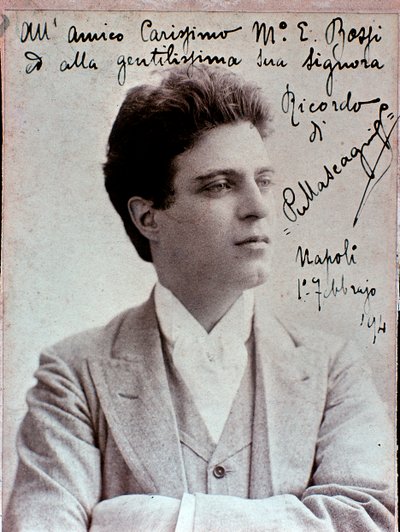 Portrait of Pietro Mascagni, Italian Composer by Italian Photographer