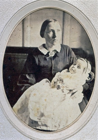 Post Mortem Portrait of a Little Girl Held by Her Mother, c.1855 by Italian Photographer
