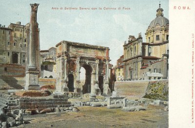 Rome, Italy, Arco Di Settimio Severo, La Colonna Di Foca by Italian Photographer