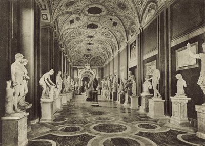The Vatican Museum, Interior of the Statue Hall by Italian Photographer