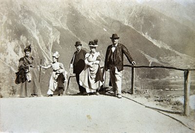 Tourists in the Mountains, Italy, c.1895 by Italian Photographer