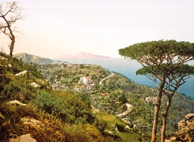 View of Vesuvius across the Bay of Naples by Italian Photographer