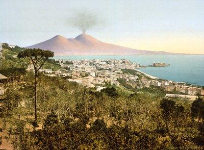 View of Vesuvius across the Bay of Naples by Italian Photographer