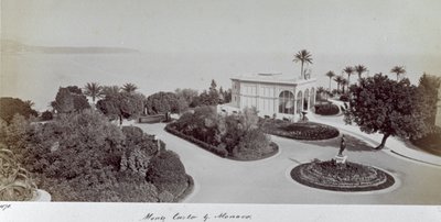 View of a Garden in Monte Carlo with a Gazebo Overlooking the Sea by Italian Photographer
