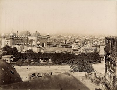 View of the City of Agra and Moti Mosque (Agra Fort), c.1890 by Italian Photographer