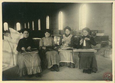 Women Working in Passementarie Workshop, Italy by Italian Photographer