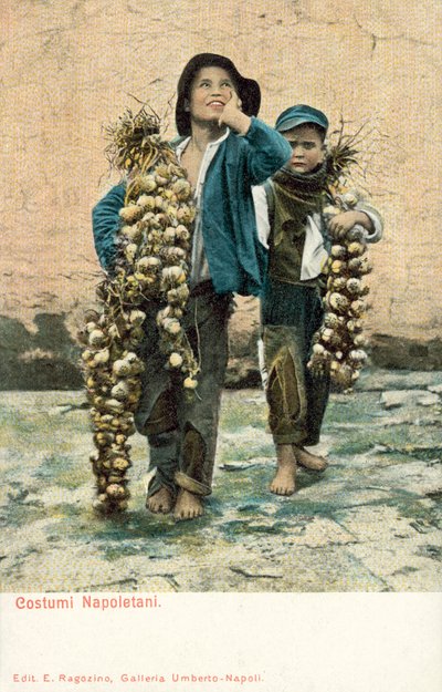 Young Garlic Vendors, Naples by Italian Photographer