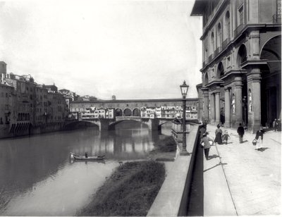 Ponte Vecchio and the Facade of the Uffizi by Italian Photographer Italian Photographer
