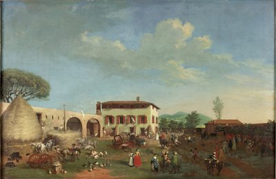 A Farmyard by Italian School