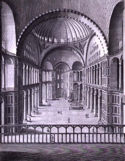A View of the Inside of the Mosque of Santa Sophia at Constantinople taken in 1786, engraved by Domenico Pronti by Italian School