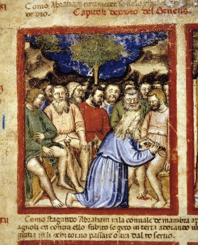 Abraham Circumcising the Jews, Illustration from "The Codex of Padua" 1390-1400 by Italian School