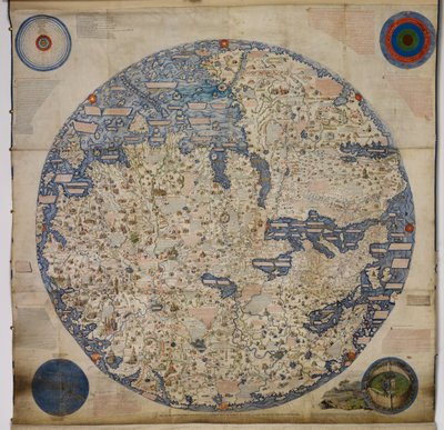 Large Planisphere, or Mappa Mondo of 1459, by Mauro Frau by Italian School