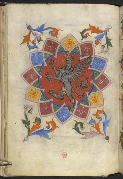 Heraldic figure: A griffin, Statute of the Guild of Tailors, from 
