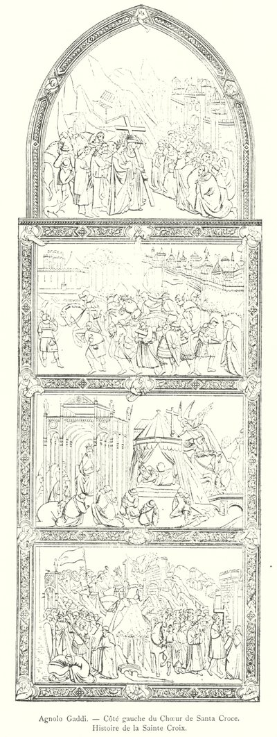 Agnolo Gaddi, Left Side of the Choir of Santa Croce, History of the Holy Cross (engraving) by Italian School