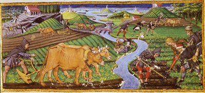 Agriculture at the Beginning of the 15th Century. Biblioteca Ricciardiana, Florence by Italian School