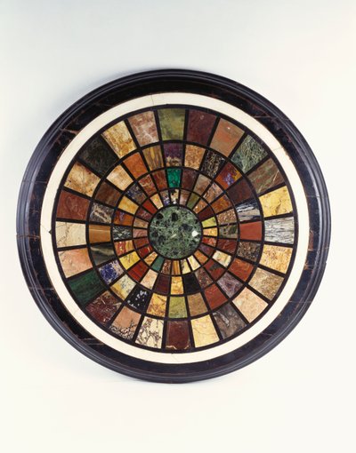 An Italian specimen marble table top, 19th century by Italian School