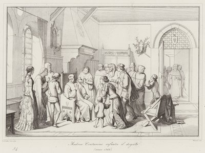 Andrea Contarini refuses the dogeship by Italian School
