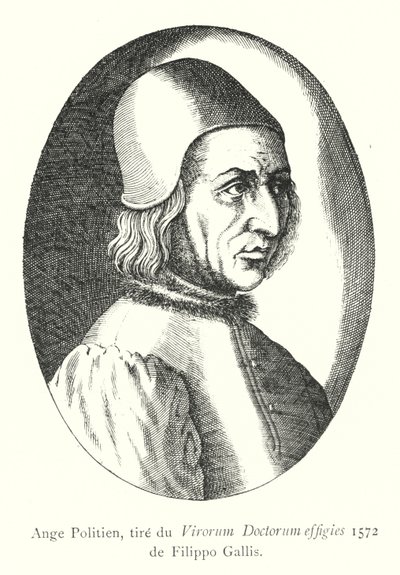 Angelo Poliziano, from Virorum Doctorum Effigies 1572 by Filippo Gallis (engraving) by Italian School
