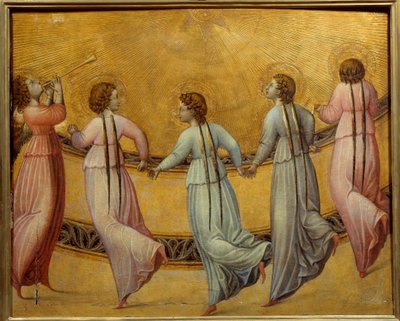 Angels dancing in front of the sun by Italian School