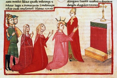 Archbishop of Milan crowns Henry VII and his wife by Italian School