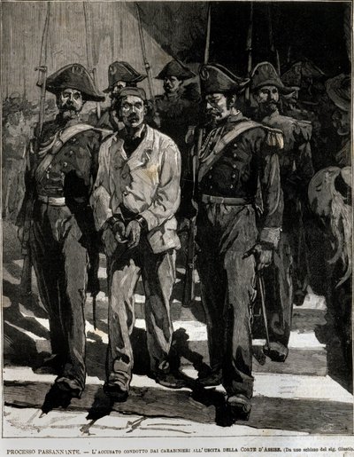 Arrest of Giovanni Passannante who carried out the attack on King Umberto I in Naples in 1878 by Italian School