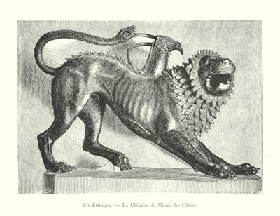 Etruscan Art, The Chimera of the Uffizi Museum (engraving) by Italian School