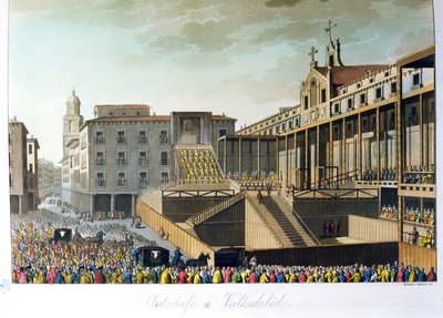 Auto da Fe in Valladolid, from Le Costume Ancien et Moderne by Jules Ferrario, engraved by Bramati and Raineri, published in Milan, c.1820 by Italian School
