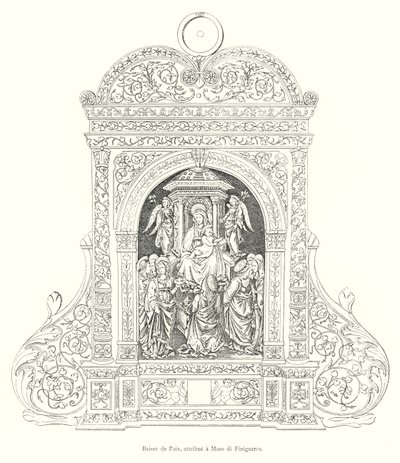 Kiss of Peace, attributed to Maso di Finiguerra (engraving) by Italian School
