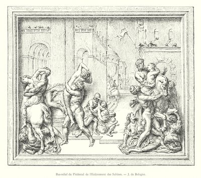 Bas-relief of the Pedestal of the Rape of the Sabine Women, by Giambologna (engraving) by Italian School