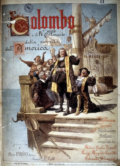 Book cover on Christopher Columbus for the 4th centenary of the discovery of America by Italian School