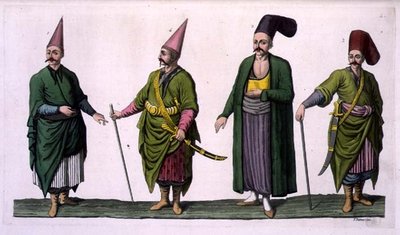 Bostandji, Khasseki and other examples of Ottoman costume, plate 5 from Part III, Volume I of 